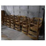 12 ADULT & 2 CHILDREN SOLID OAK CHAIRS