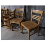 12 ADULT & 2 CHILDREN SOLID OAK CHAIRS
