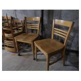 12 ADULT & 2 CHILDREN SOLID OAK CHAIRS