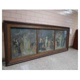 HISTORIC ANTIQUE  3~PANEL MURAL OVER 10 FEET LONG "BLASHFIELD / SIMMONS / WALKER"