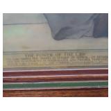 HISTORIC ANTIQUE  3~PANEL MURAL OVER 10 FEET LONG "BLASHFIELD / SIMMONS / WALKER"