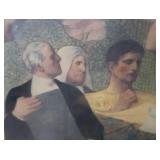 HISTORIC ANTIQUE  3~PANEL MURAL OVER 10 FEET LONG "BLASHFIELD / SIMMONS / WALKER"