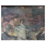 HISTORIC ANTIQUE  3~PANEL MURAL OVER 10 FEET LONG "BLASHFIELD / SIMMONS / WALKER"