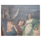 HISTORIC ANTIQUE  3~PANEL MURAL OVER 10 FEET LONG "BLASHFIELD / SIMMONS / WALKER"