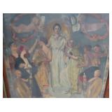 HISTORIC ANTIQUE  3~PANEL MURAL OVER 10 FEET LONG "BLASHFIELD / SIMMONS / WALKER"