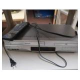 METAL ROLLY CART WITH TYPER, PHONE AND DVD/VHS PLAYER