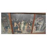 HISTORIC ANTIQUE  3~PANEL MURAL OVER 10 FEET LONG "BLASHFIELD / SIMMONS / WALKER"