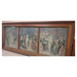 HISTORIC ANTIQUE  3~PANEL MURAL OVER 10 FEET LONG "BLASHFIELD / SIMMONS / WALKER"