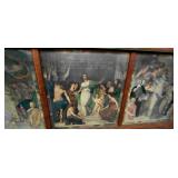 HISTORIC ANTIQUE  3~PANEL MURAL OVER 10 FEET LONG "BLASHFIELD / SIMMONS / WALKER"