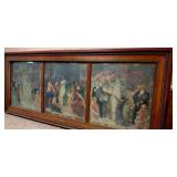 HISTORIC ANTIQUE  3~PANEL MURAL OVER 10 FEET LONG "BLASHFIELD / SIMMONS / WALKER"