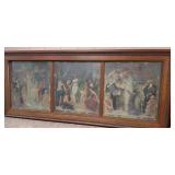 HISTORIC ANTIQUE  3~PANEL MURAL OVER 10 FEET LONG "BLASHFIELD / SIMMONS / WALKER"