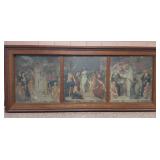 HISTORIC ANTIQUE  3~PANEL MURAL OVER 10 FEET LONG "BLASHFIELD / SIMMONS / WALKER"
