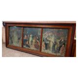 HISTORIC ANTIQUE  3~PANEL MURAL OVER 10 FEET LONG "BLASHFIELD / SIMMONS / WALKER"