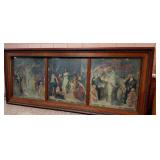 HISTORIC ANTIQUE  3~PANEL MURAL OVER 10 FEET LONG "BLASHFIELD / SIMMONS / WALKER"