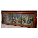 HISTORIC ANTIQUE  3~PANEL MURAL OVER 10 FEET LONG "BLASHFIELD / SIMMONS / WALKER"