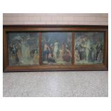 HISTORIC ANTIQUE  3~PANEL MURAL OVER 10 FEET LONG "BLASHFIELD / SIMMONS / WALKER"