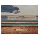 HISTORIC ANTIQUE  3~PANEL MURAL OVER 10 FEET LONG "BLASHFIELD / SIMMONS / WALKER"