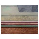 HISTORIC ANTIQUE  3~PANEL MURAL OVER 10 FEET LONG "BLASHFIELD / SIMMONS / WALKER"