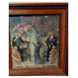 HISTORIC ANTIQUE  3~PANEL MURAL OVER 10 FEET LONG "BLASHFIELD / SIMMONS / WALKER"