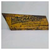 Vintage Wincharger Metal Tail Fin Sign Made in Sioux City Iowa