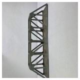 Vintage Gray Metal Model Train Truss Bridge Section
