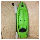 Green Sit-On-Top Kayak with Paddle