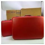 New Old Stock American Tourister Tiara Red Hard Shell Luggage Set With Original Boxes