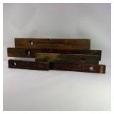 Lot of 5 Vintage Wood Spirit Levels Carpenter Tool Pieces