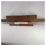 Lot of Vintage Wood Spirit Levels Carpenter Tool Pieces
