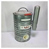Vintage Igloo Galvanized Metal Drinking Water Cooler With Milapaco Portion Cups