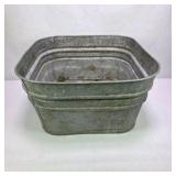 Galvanized Square Wash Tub Planter Farmhouse Metal Storage Bin