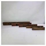 Lot of 6 Vintage Wood Spirit Levels Carpenter Tool Pieces