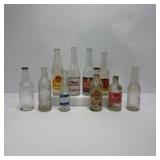 Lot of Vintage Clear Glass Soda Bottles Dr Pepper Pepsi Royal Crown Orange Crush