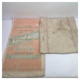 Lot of Vintage Cloth Seed Corn Sacks Krop-King Hybrid Seed Corn Bemis