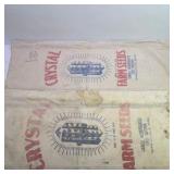 Vintage Crystal Farm Seeds Cloth Seed Sack Carroll Improved Minneapolis Bemis Fulton