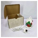 Vintage Lighted Miniature Christmas Village North Pole House With Box