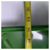 John Deere Style Green Metal Pedal Tractor Trailer Wagon With Yellow Wheels