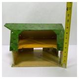 Vintage Lazy-Day Farm Tin Litho Barn Toy Building with Green Roof