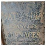Vintage Ford Model A Side Panel Waterbury Seamless Furnace Advertising