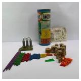 Vintage Tinkertoy Junior Engineer Building Set with Tube and Instructions