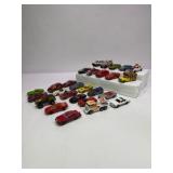Lot of 27 Die-Cast Toy Cars, Trucks, Vans, and Emergency Vehicles