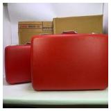 New Old Stock American Tourister Tiara Red Hard Shell Luggage Set With Original Boxes
