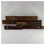 Lot of 5 Vintage Wood Spirit Levels Carpenter Tool Pieces