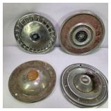 Lot of 4 Vintage Mixed Automotive Hubcaps Cadillac Buick Thunderbird Wheel Covers