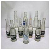 Lot of Clear Glass ACL Soda Bottles Sun Crest NuGrape Nesbitt’s Mascot