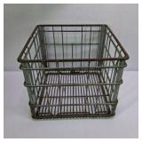 Lot of 3 Vintage Wire Milk Crates and Enamel Metal Pan