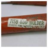 Vintage Metal Fish Rod Holder Bank Spike Lot of 2