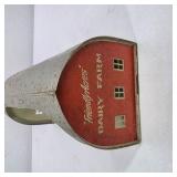 Vintage Friendly Acres Dairy Farm Tin Litho Barn Toy Building