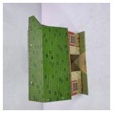 Vintage Lazy-Day Farm Tin Litho Barn Toy Building with Green Roof