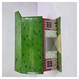 Vintage Lazy-Day Farm Tin Litho Barn Toy Building with Green Roof